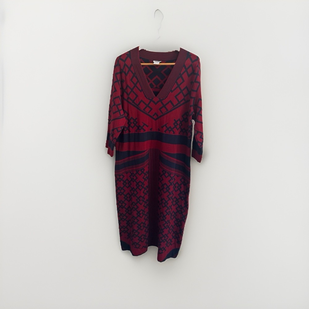 Monroe And Main Sweater Dress Maxi Geometric Print